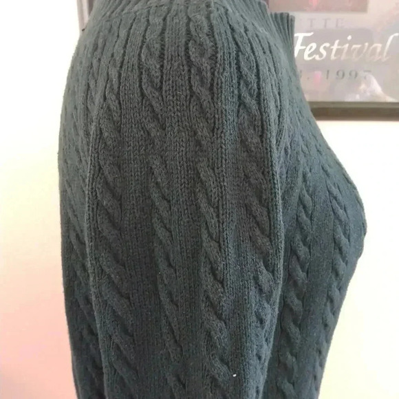 Talbots Dark Green Cable Knit Sweater Women's Small - Picture 9 of 12